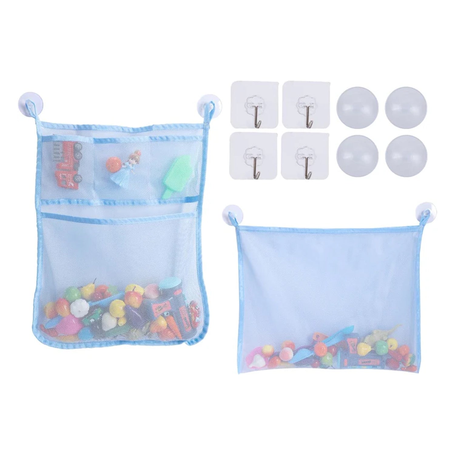 Organisateur Jouets De Bain – Boîte De Rangement Transparente Avec Crochets Amovibles, Installation Sans Perçage