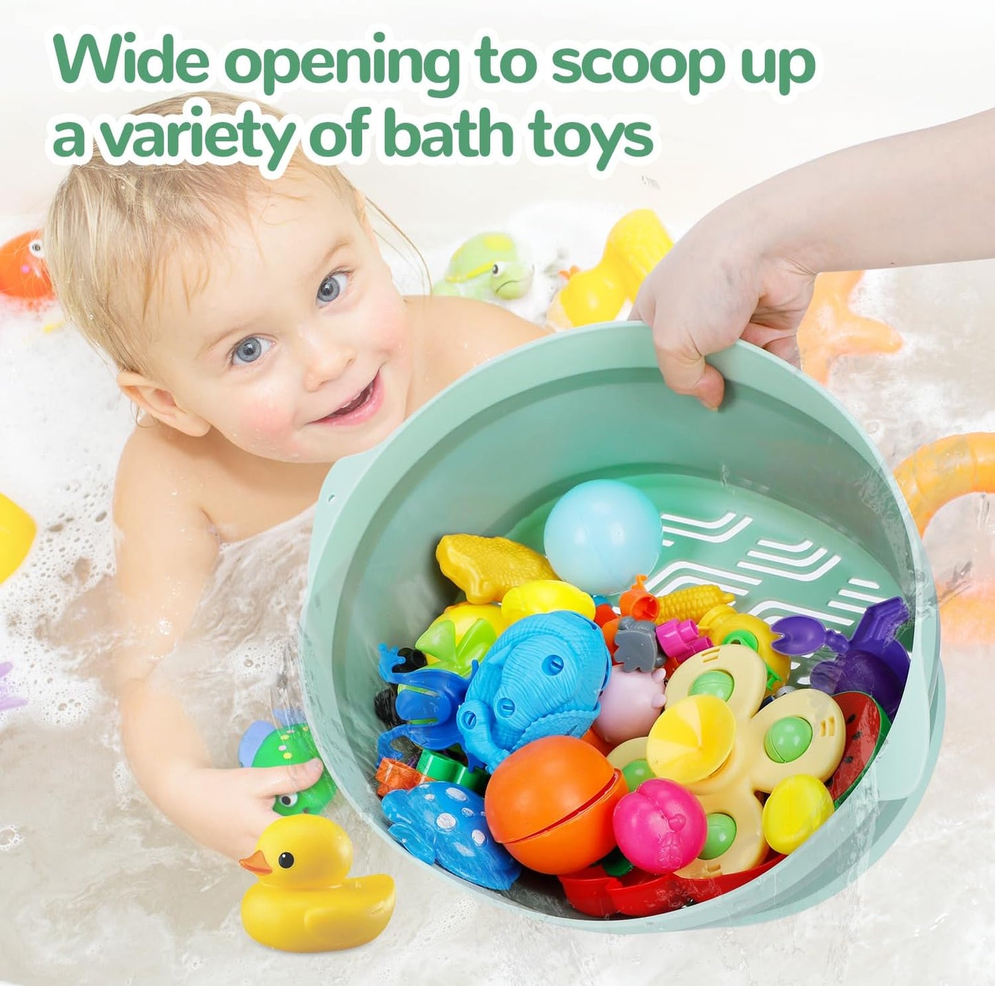 GNEGNI Foldable Bath Toy Storage Organizer