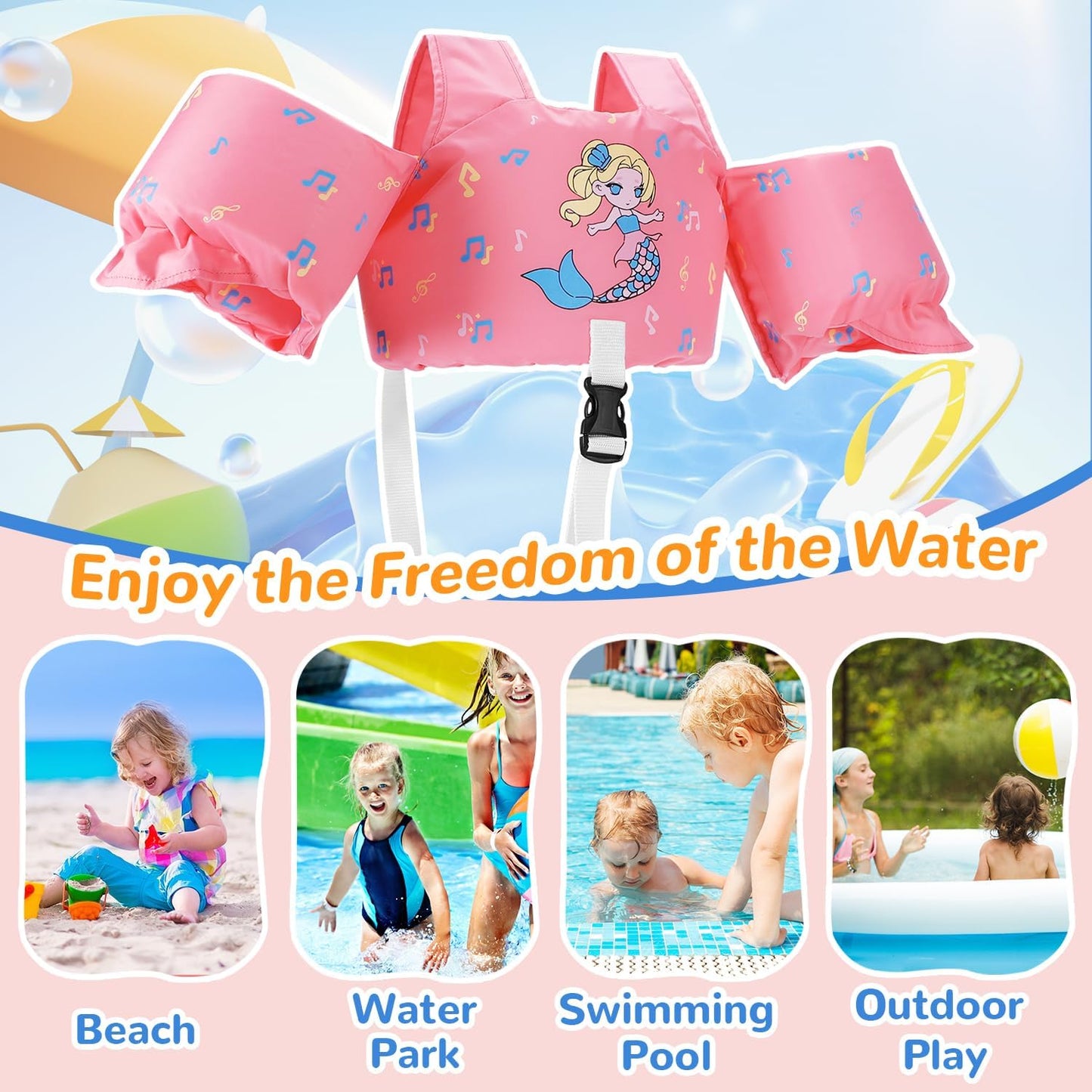 Toddler Swim Vest for 33-55 lbs Boys & Girls
