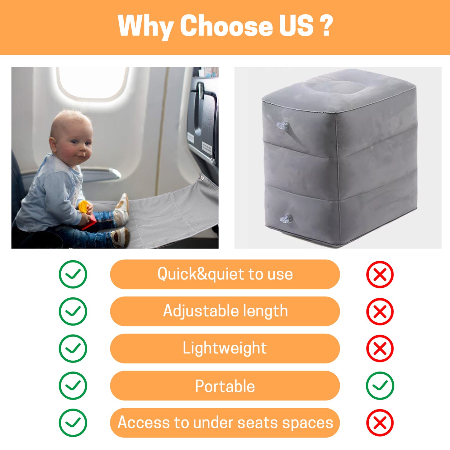 GNEGNI Kids Airplane Footrest