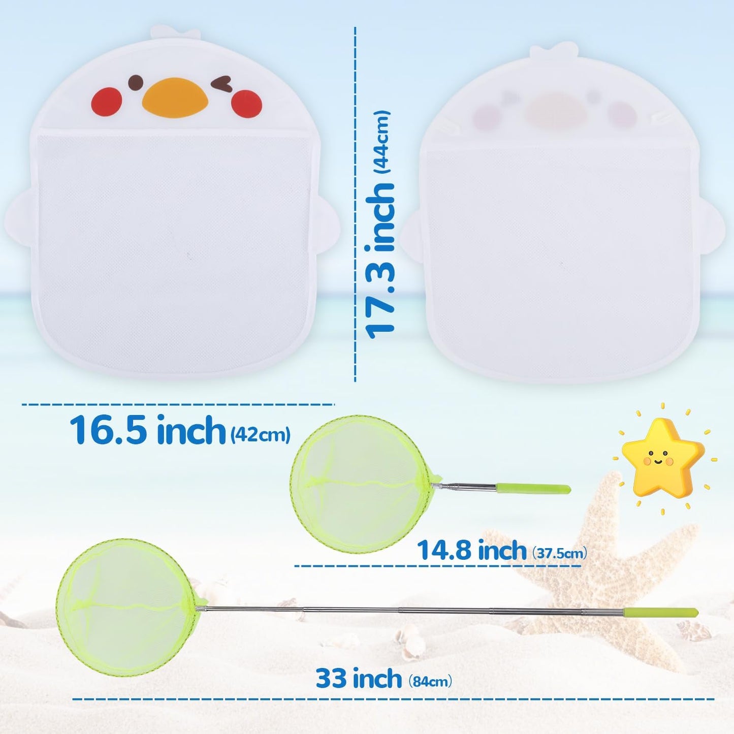 Mesh Bath Toy Organizer & Scoop Set